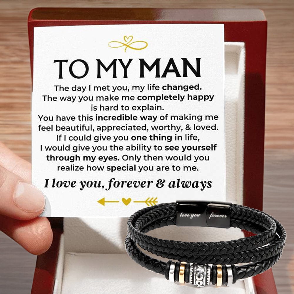 To My Man | Love You Forever | Braided Bracelet Gift Set - SS578