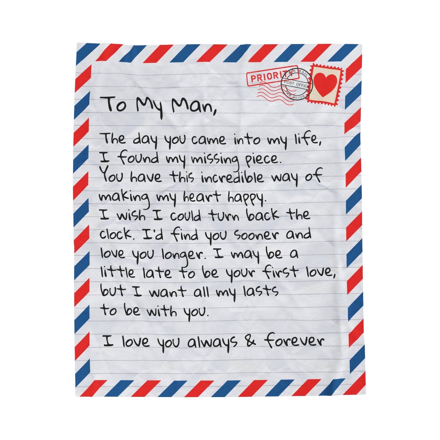 To My Man - Giant Love Letter Blanket - SS575