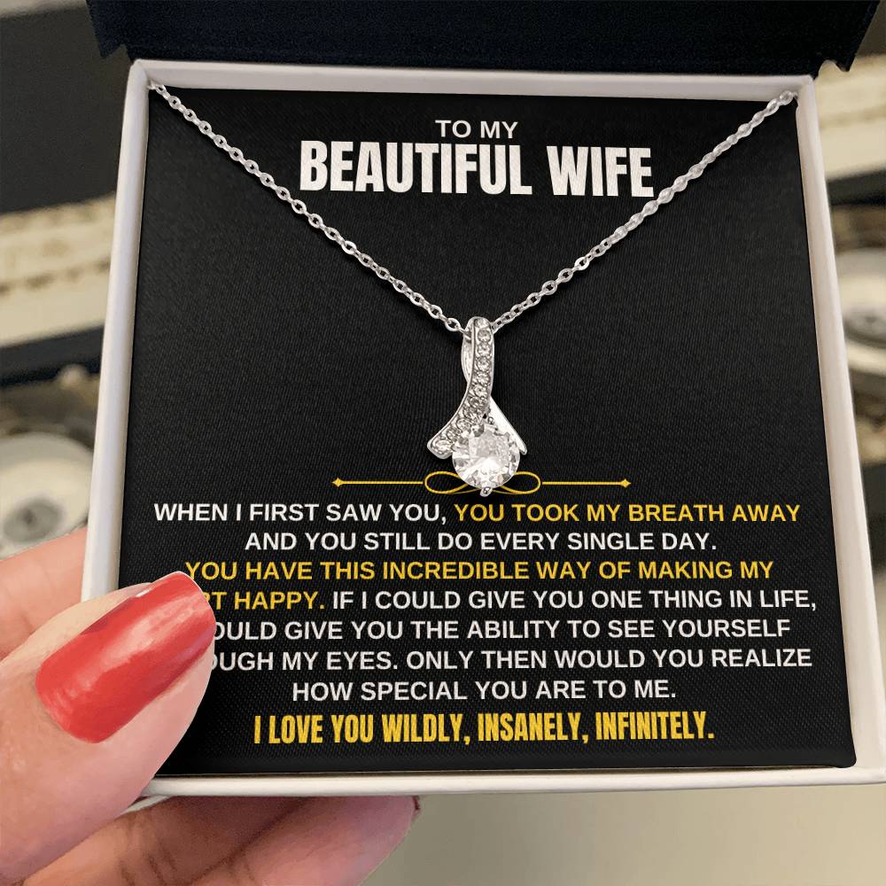 To My Beautiful Wife | You Took My Breath Away | Necklace Gift Set - SS129