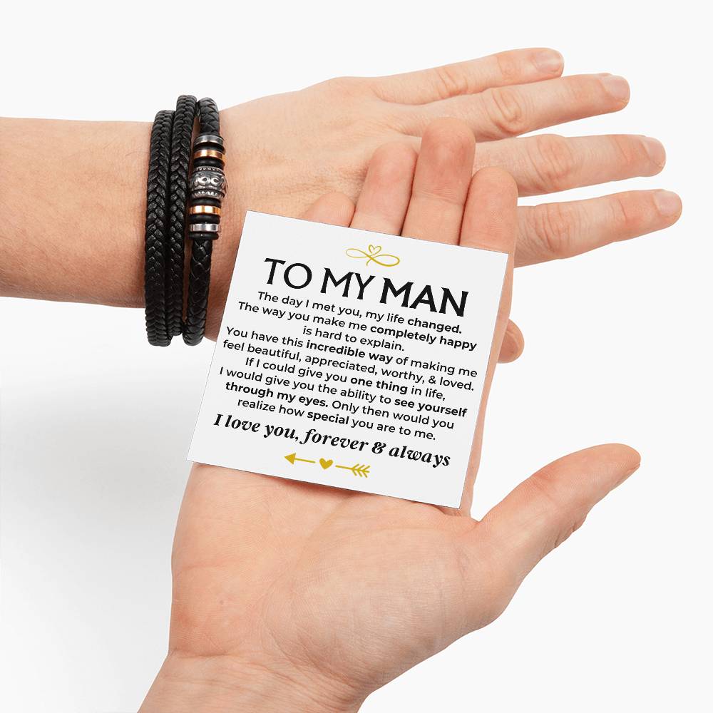 To My Man | Love You Forever | Braided Bracelet Gift Set - SS578