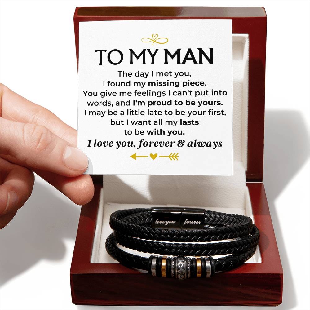 To My Man | Love You Forever | Braided Bracelet Gift Set - SS579