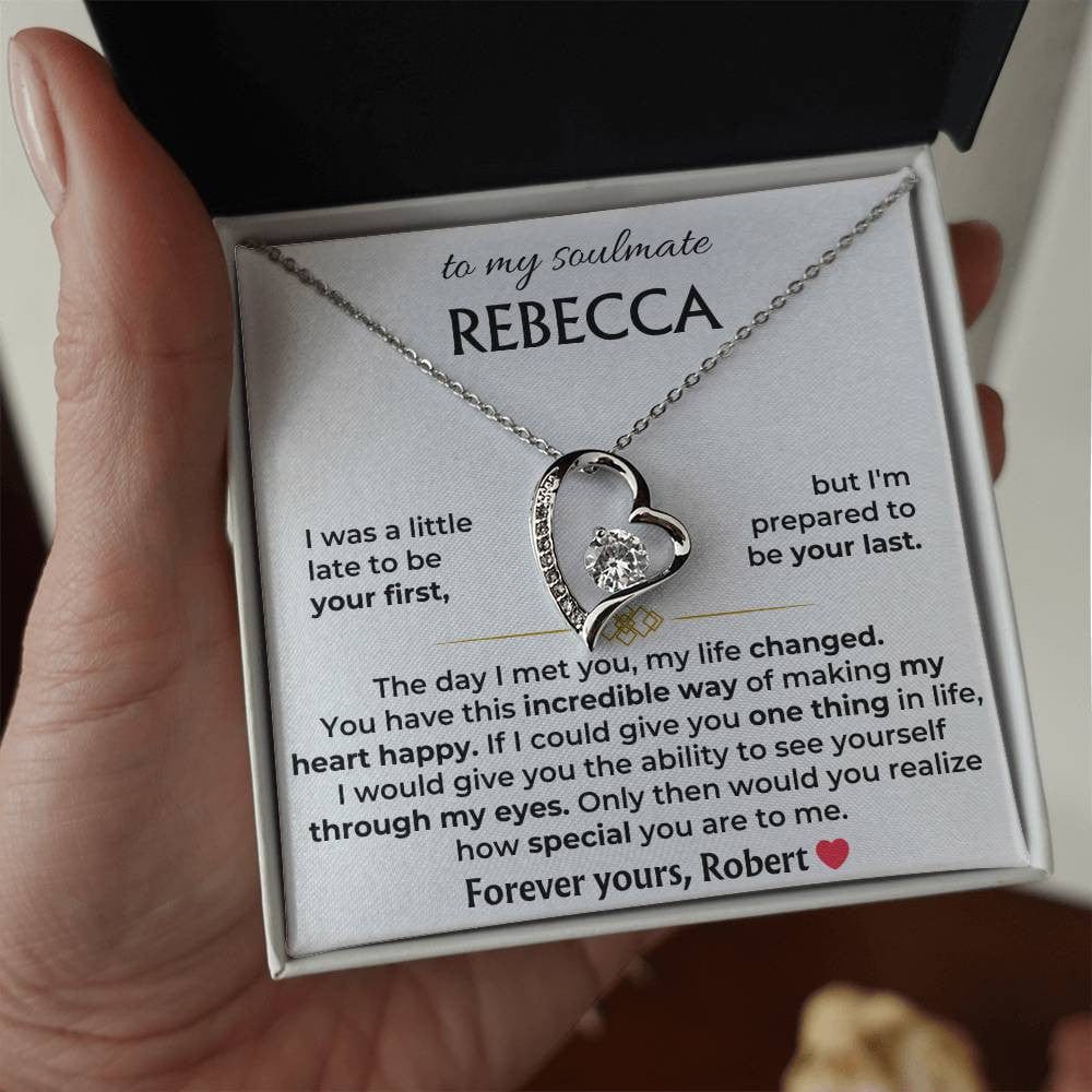 To My Soulmate - Forever Love Necklace w/ Personalizable Message Card Gift Set - SS503V3