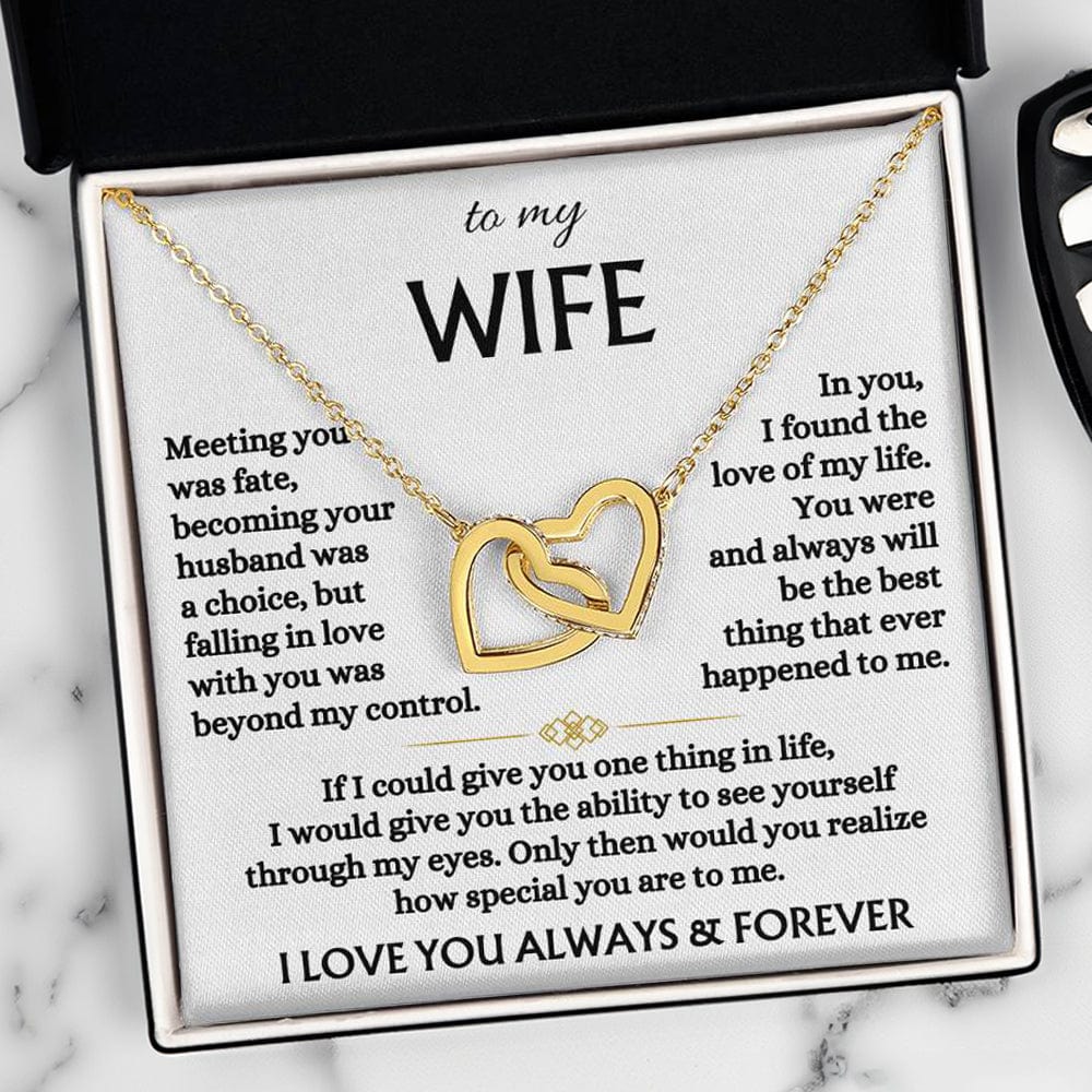 Jewelry To My Wife - 18k Interlocked-Hearts Necklace Gift Set - SS568V3